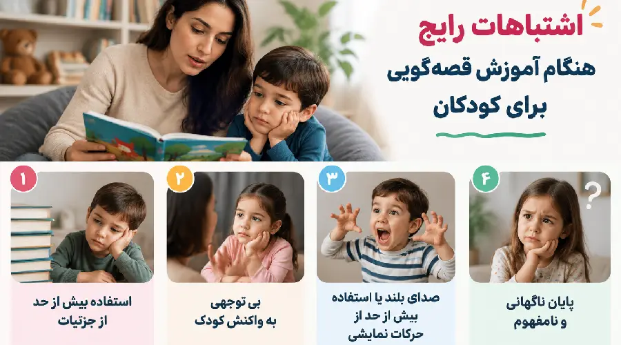 اشتباهات رایج هنگام آموزش قصهگویی برای کودکان