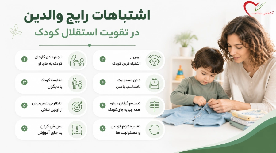 اشتباهات رایج والدین در تقویت استقلال کودک